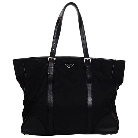 prada pebbled leather tote black|prada nylon tote sale.